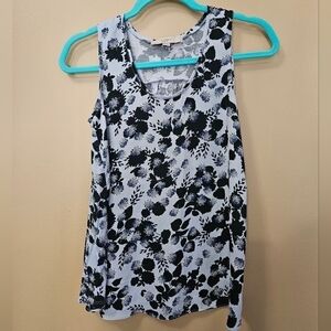 Loft Mixed Media Sleeveless Floral Top Women's Size XXS